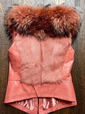 New Real Fox Fur Leather Vest